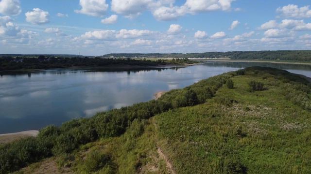Басандайский остров, Томь, Басандайка с высоты. смотреть онлайн