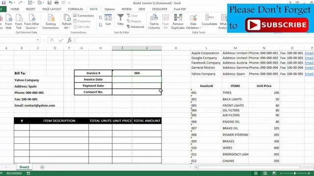 How to Make invoice in Excel - Video Tutorial смотреть онлайн
