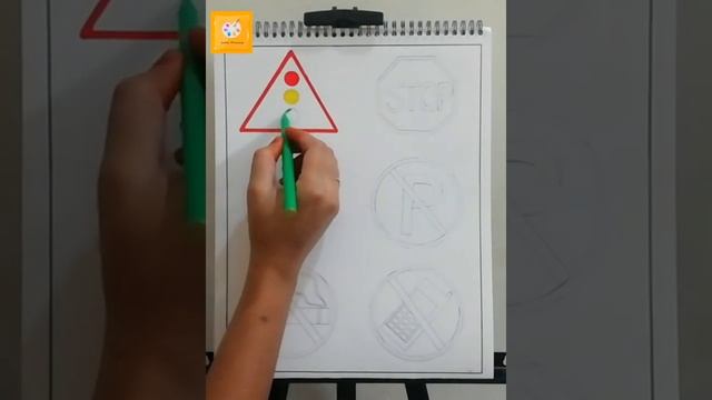 How to draw Traffic Rules Symbols/ Drawing of Road Safety Instructions/Traffic Symbols смотреть онлайн