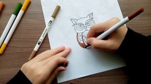 Как нарисовать сову легко. Рисуем сову. Поэтапное рисование.