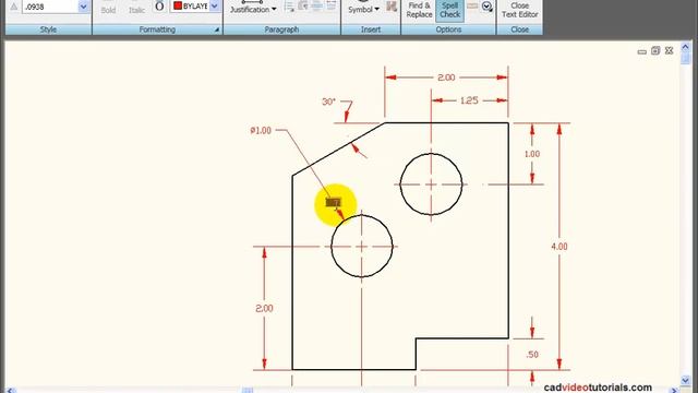 AutoCAD Tutorial - Editing Dimensions смотреть онлайн