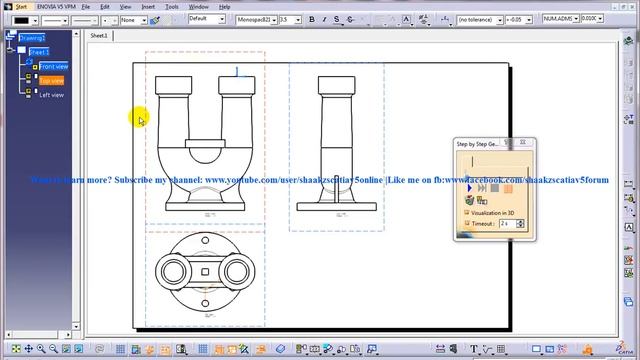Catia V5 Drafting|Adding Annotations|Generating Dimensions step by step(ISO)|Beginner's Tutorials смотреть онлайн