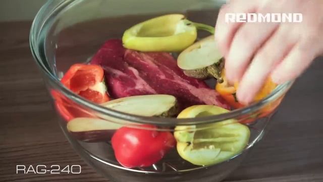 Стейк из мраморной говядины с овощами гриль и обзор аэрогриля REDMOND RAG-240 смотреть онлайн
