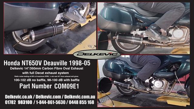 Delkevic Exhaust Muffler Oval Carbon sound Honda Deauville смотреть онлайн