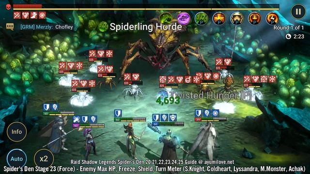 Spider's Den Stage 20, 21, 22, 23, 25 and 25 Playthrough | Raid Shadow Legends смотреть онлайн