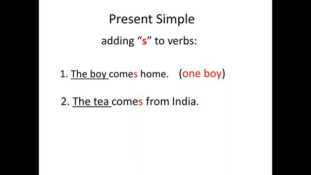 Present Simple : adding "s" to verbs смотреть онлайн