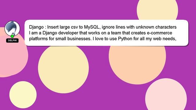 Django : Insert large csv to MySQL, ignore lines with unknown characters смотреть онлайн