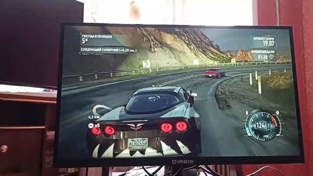 NFS RUN - тест игры. Настройка монитора 1366x768 60Гц, по кабелю hdmi. смотреть онлайн