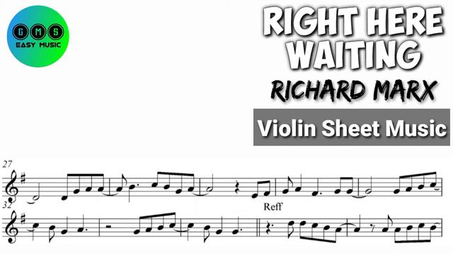Free Sheet [Karaoke] Right Here Waiting - Richard Marx [Violin Sheet Music] смотреть онлайн