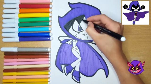 😈 Рэйвен | Юные Титаны вперёд! #раскраска #рисование #рэйвен #титаны смотреть онлайн