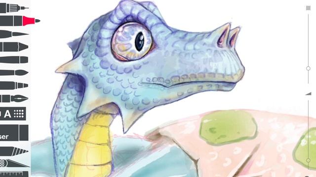 Monster Monday - Drawing a Dragon Hatchling using Tayasui Sketches смотреть онлайн