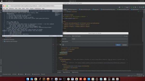 how to share project on github using intellij IDEA