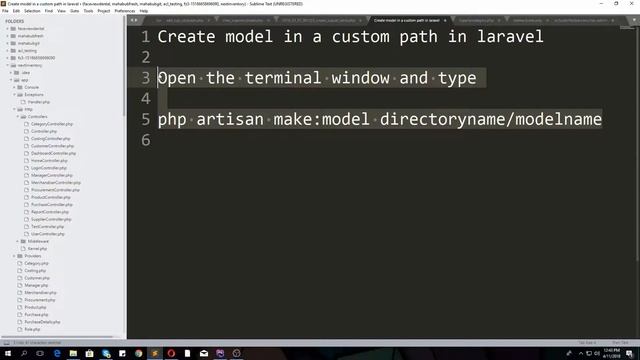 Create model in a custom path in laravel смотреть онлайн
