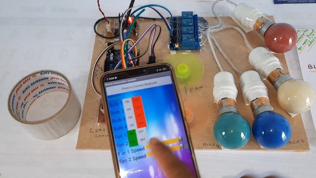 Arduino/Android - BLUETOOTH Home Control + APP - HC-05 | 4 - AC Light's | 2 - DC Fan Speed Contro смотреть онлайн