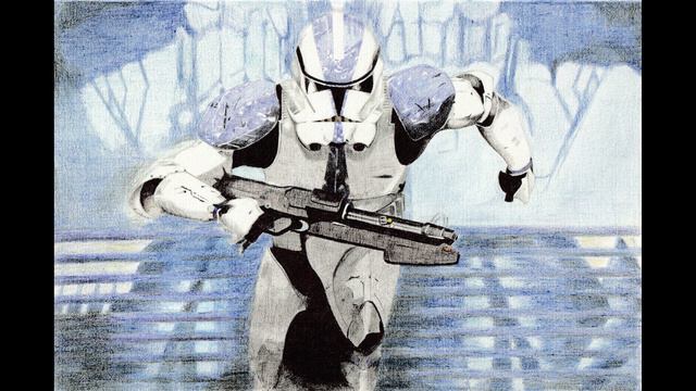 Звёздные  войны. Штурмовик. Рисунок-графика, цветные ручки, карандаши.