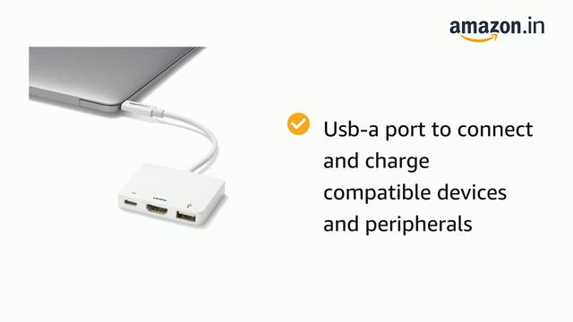 AmazonBasics USB 3.1 Type C To HDMI, USB And Type C Multiport Adapter