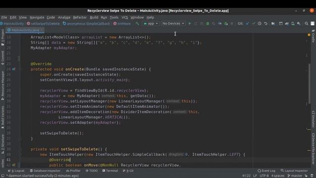 ANDROID - RECYCLERVIEW SWIPE DELETE ITEM TUTORIAL IN JAVA смотреть онлайн