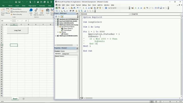 37 ENG VBA Excel Using the DoEvents to avoid the Excel Not Responding effect on lengthy macros смотреть онлайн