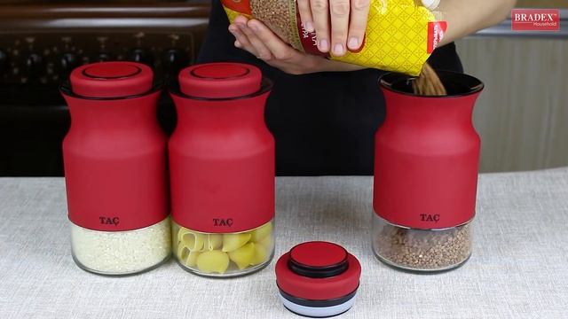 Bradex TK 0341; TK 0343 Набор банок для сыпучих продуктов TAC S, 3 шт