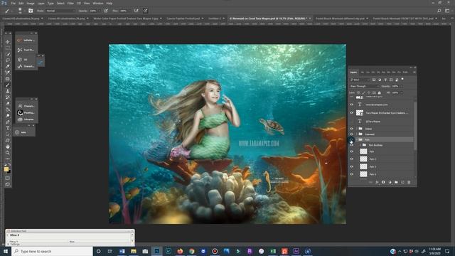 Mermaid Tail on Coral Layered PSD Photoshop File Demo смотреть онлайн