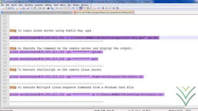 How to use PLINK to Automate Remote Linux Commands from Windows смотреть онлайн