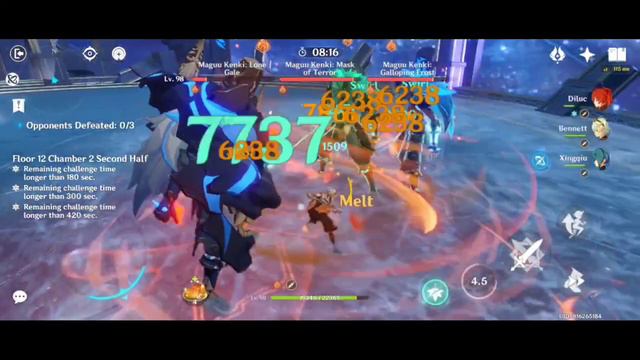 Raiden Hyperbloom & Diluc Vaporize - Spiral Abyss 3.4 Floor 12 | Genshin Impact смотреть онлайн