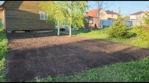 Отсыпка грунтом под газон и парковка с покрытием щебень