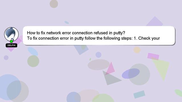 How to fix network error connection refused in putty? смотреть онлайн