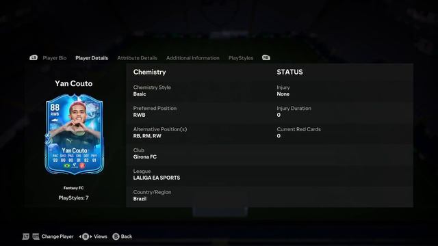 88 Yan Couto Fantasy FC Player Analysis!! || EA FC 24 Ultimate Team смотреть онлайн
