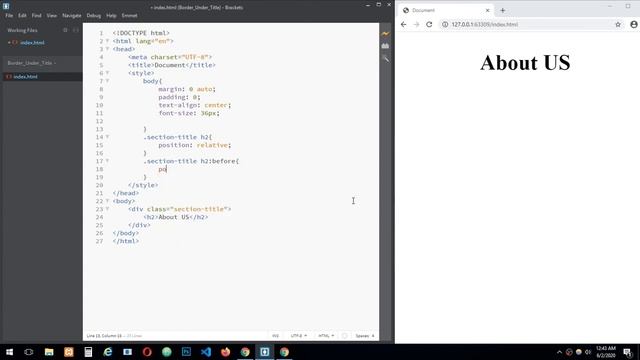 How to make border under any section title with HTML and CSS смотреть онлайн