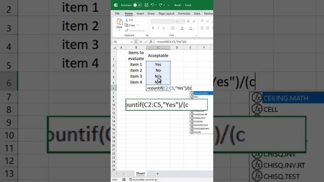 #excelsolutions How to calculate percentage of responses with countif #exceltips смотреть онлайн