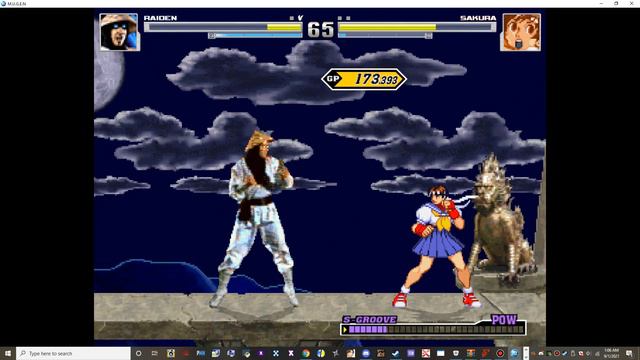 "MUGEN Battle" Raiden (Mortal Kombat) VS. Sakura (Street Fighter) смотреть онлайн