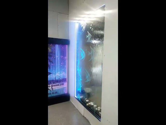 Водопад по стеклу на просвет с пескоструйным рисунком смотреть онлайн