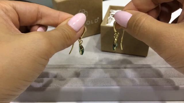 Серьги 722 из желтого золота 585 пробы с зеленым кварцем смотреть онлайн