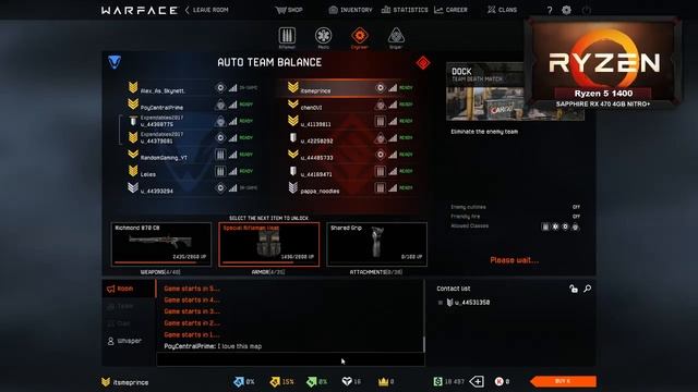 Warface Gameplay AMD Ryzen 5 1400 l 2017 Free Steam Game l смотреть онлайн
