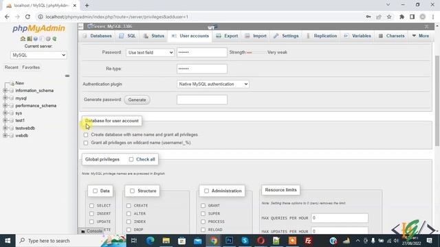 How to Create a New Database With New User Account in PhpMyAdmin in Localhost смотреть онлайн