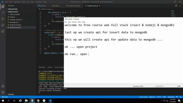 EP6. create api put data mongodb (CRUD) | Full Stack Web Development Tutorial Step By Step смотреть онлайн