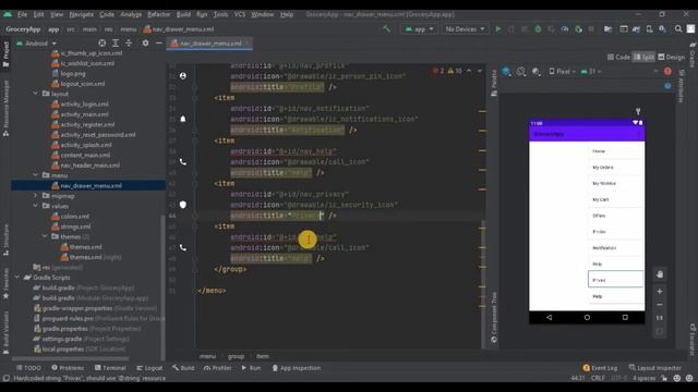 Part 6 | Navigation drawer and Alert Dialog in android studio | Grocery App | E-commerce | Creative смотреть онлайн