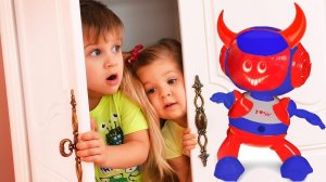 BAD BABY & Dance ROBOT Johny Johny Yes Papa Nursery Rhymes Song for children Funny kids video, toys