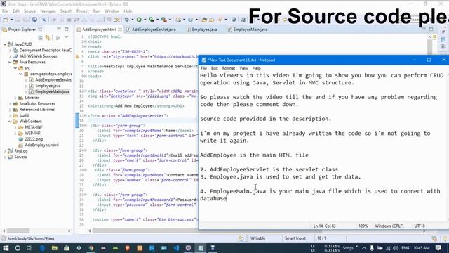 Java Servlet CRUD: Insert Employee смотреть онлайн