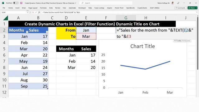 Create Dynamic Charts in #Excel Filter Function & Dynamic Title on Chart смотреть онлайн