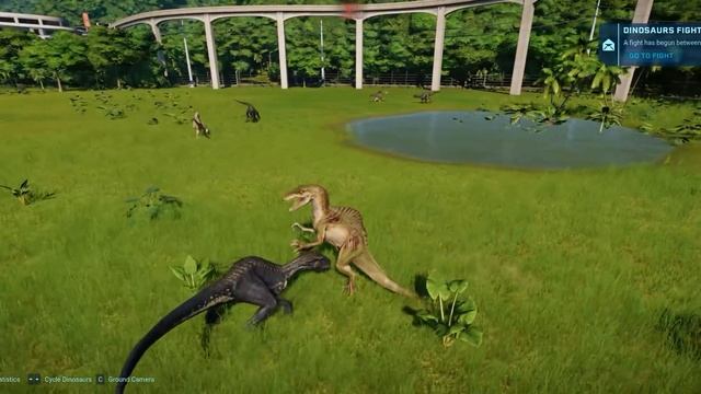 3 Indoraptor vs 3 Spinoraptor - Jurassic World Evolution смотреть онлайн