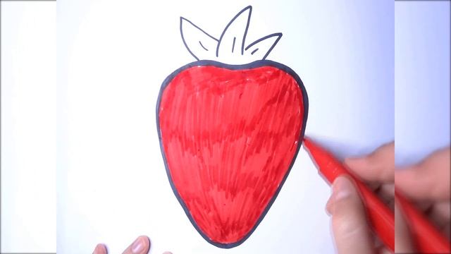 how to draw a strawberry/как нарисовать клубнику/come disegnare una fragola смотреть онлайн