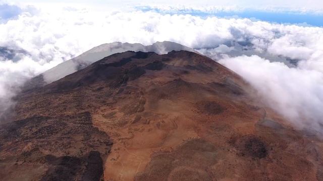 Around Tenerife Mount Teide National Park, volcanic landscapes, aerial views from above the clouds. смотреть онлайн