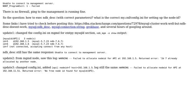 Databases: config file and parameters for ndb_desc смотреть онлайн