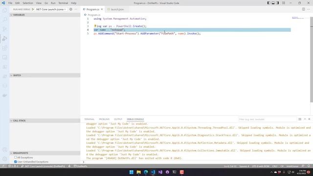 Run PowerShell in .NET смотреть онлайн