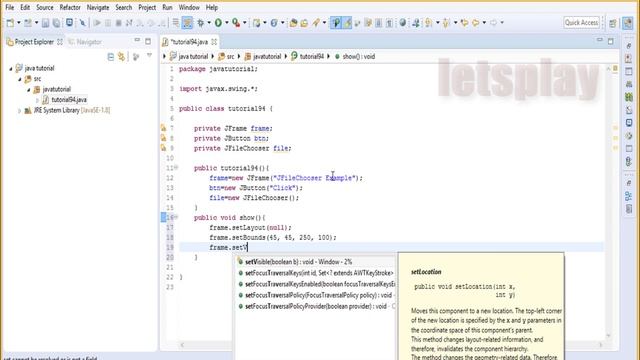 Video #94 Java Swing Tutorial - JFileChooser Example смотреть онлайн