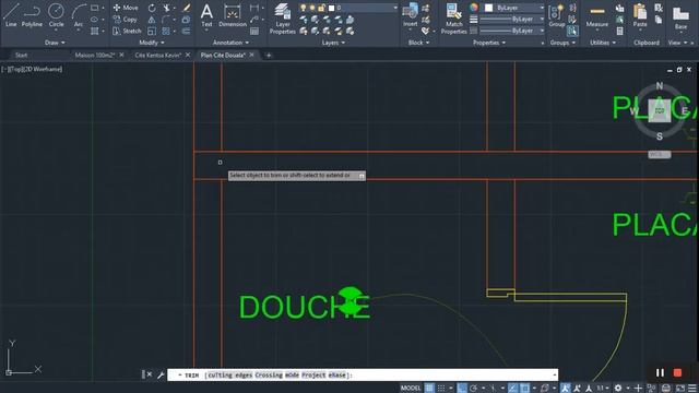 Plan d'une Maison Moderne Sur AutoCAD : Studio Pour Location смотреть онлайн