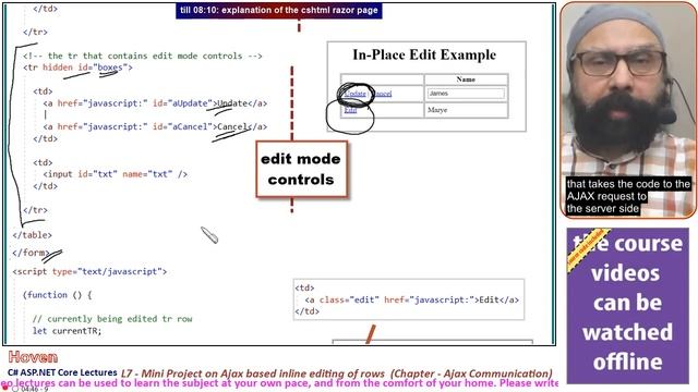 Mini Project on Ajax based inline editing of rows (Ajax Communication - 7) (Beginner)|ASP.NET Core смотреть онлайн