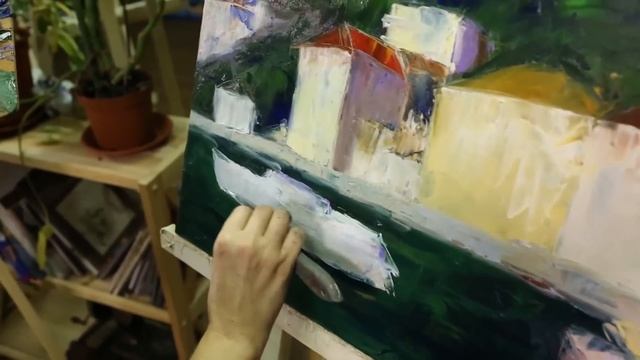 ? Мастер класс по живописи. Как рисовать маслом "Пейзаж". смотреть онлайн